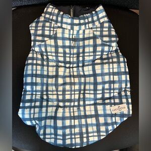 Lucy & Co. Blue Plaid Reversible Puffer Vest for dogs